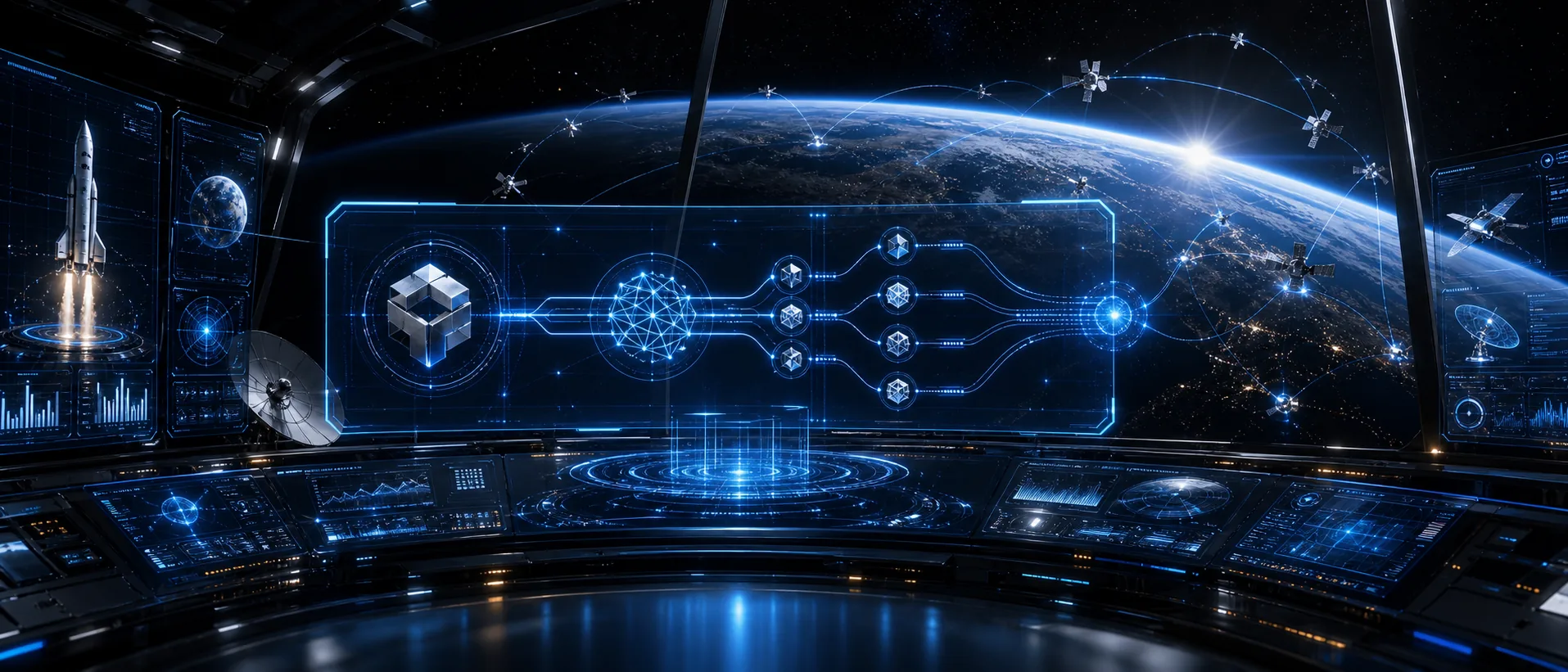 Grokmaxus orbital command interface showing Grok payment routes around Earth
